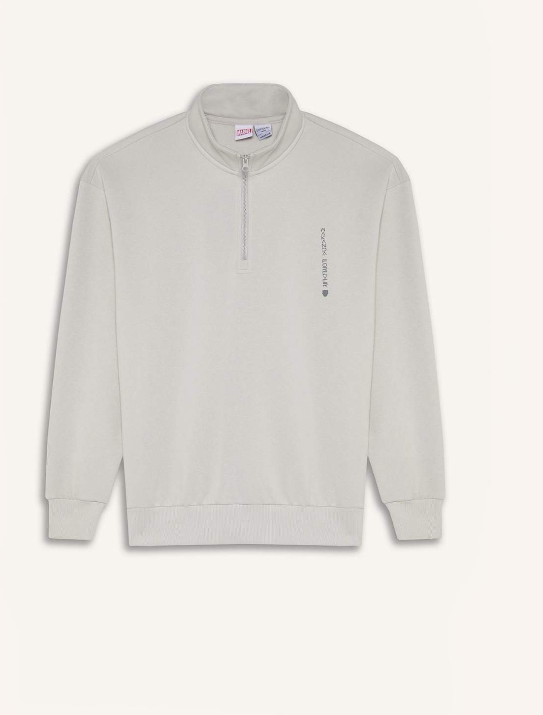 DeFacto Marvel Boxy Fit Dik Yaka Fermuarlı Sırt Baskılı Sweatshirt D6771AX25SP görsel 8