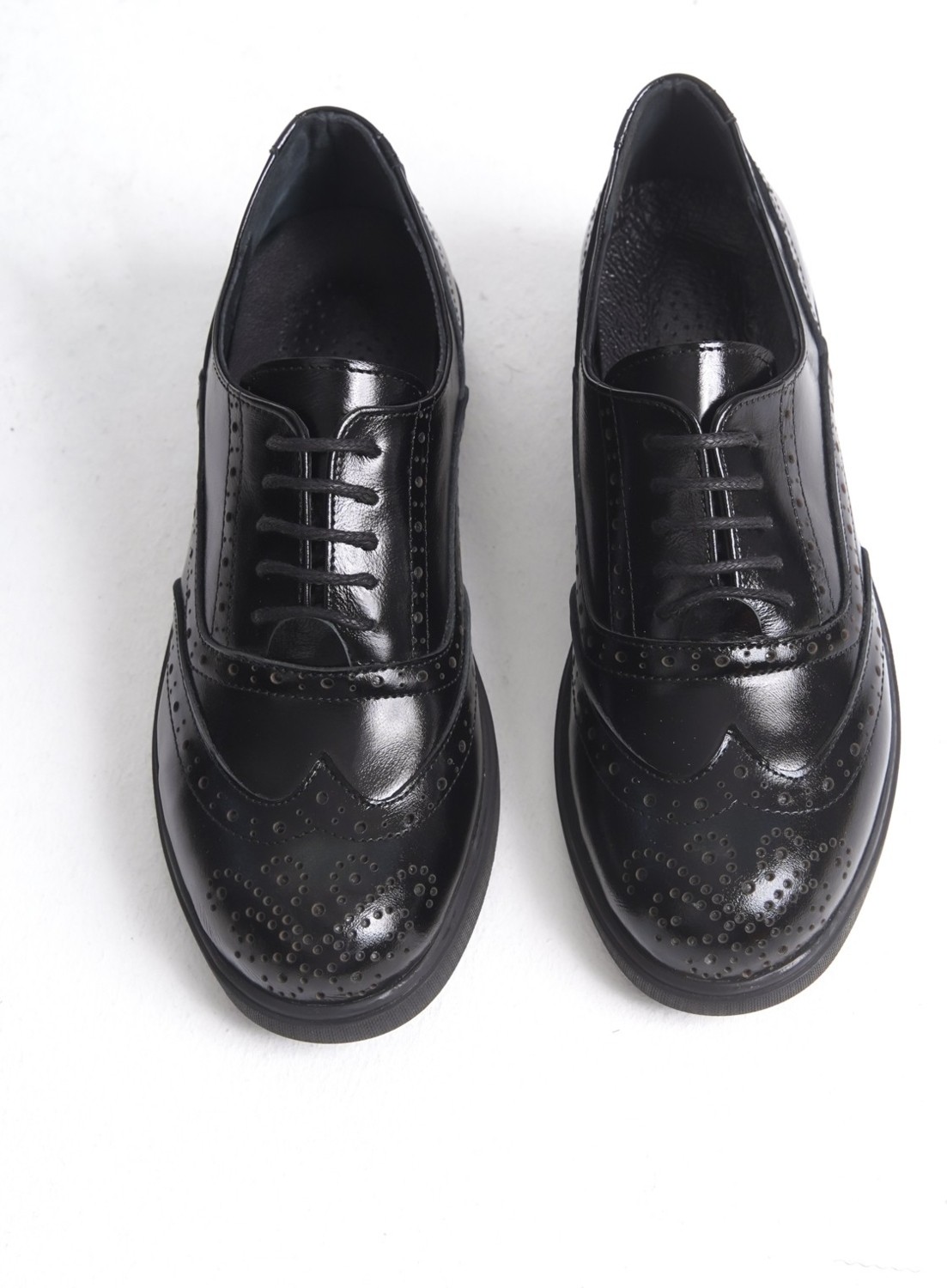 Özse Shoes Kadın Siyah Cilt Hakiki Doğal Deri Oxford Ayakkabı görsel 5
