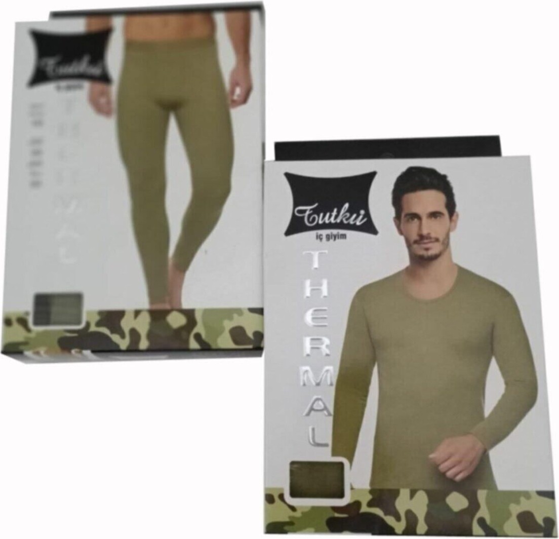 Momslab Erkek Askeri Haki Yeşil Termal Içlik Alt Üst Takım görsel 2
