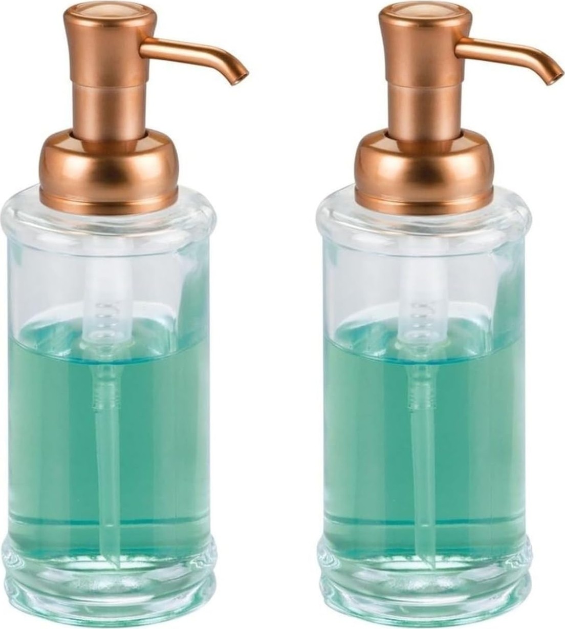 Prime Seti Sıvı Sabunluk 2 Adet Cam Altın Pirinc Pompalı 7X7X20CM 325ML görsel 2