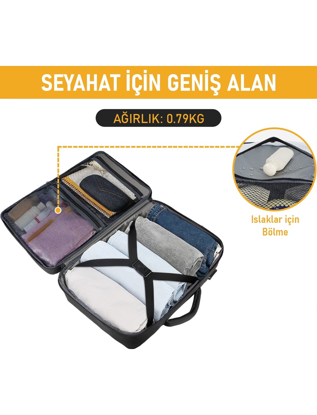 Haegs Laptop Sırt Çantası, Seyahat Çantası Hafif El Çantası Küçük Bavul Valiz Erkek Sırt Çantası Gül Kurusu görsel 4