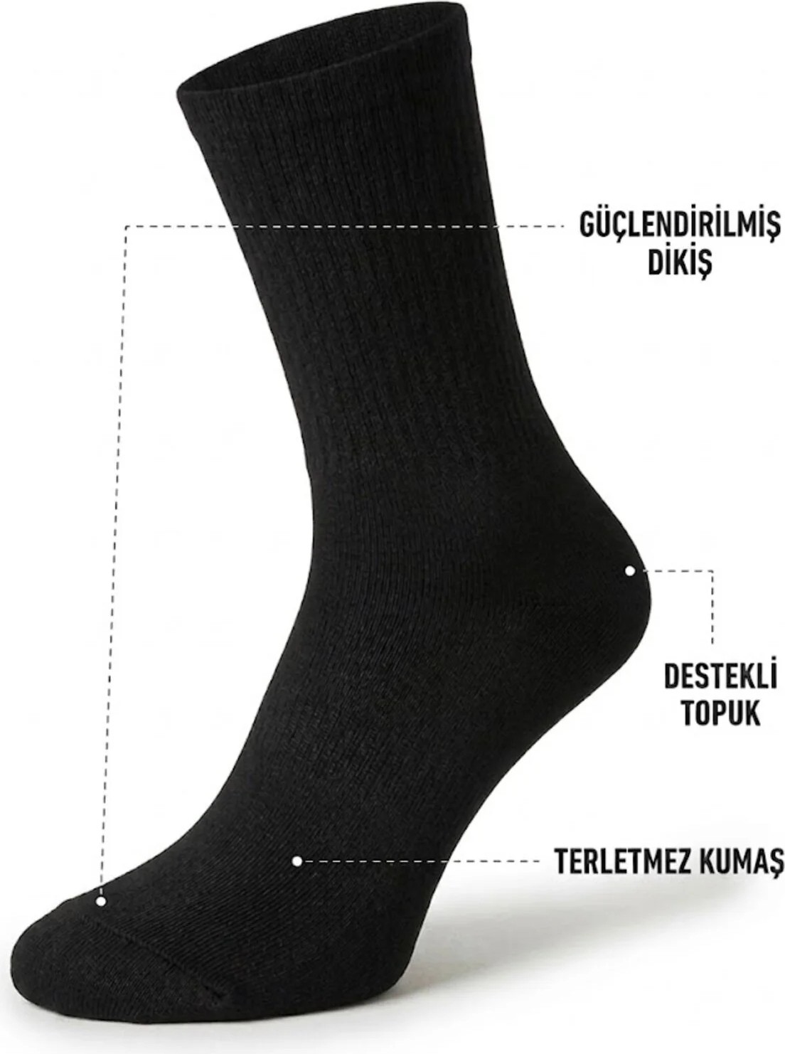 Tudors 10'lu Siyah Klasik Erkek Çorap görsel 2
