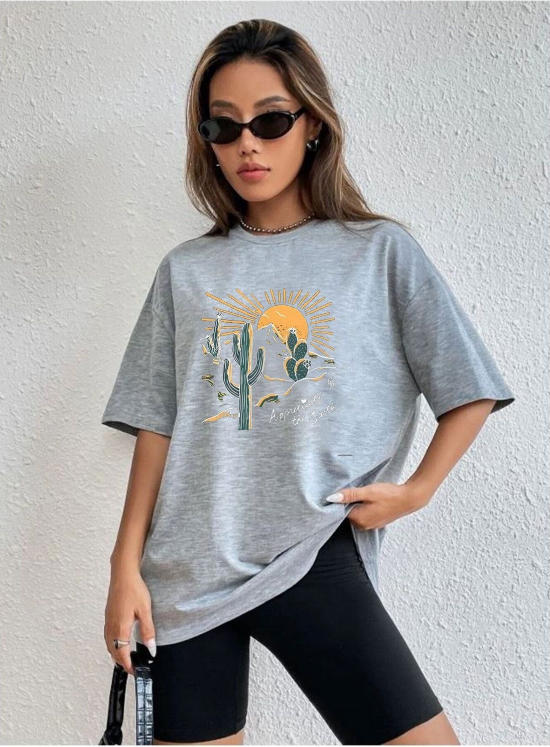 Medinenur Çöl Tema Baskı Unisex T-Shirt görsel 5