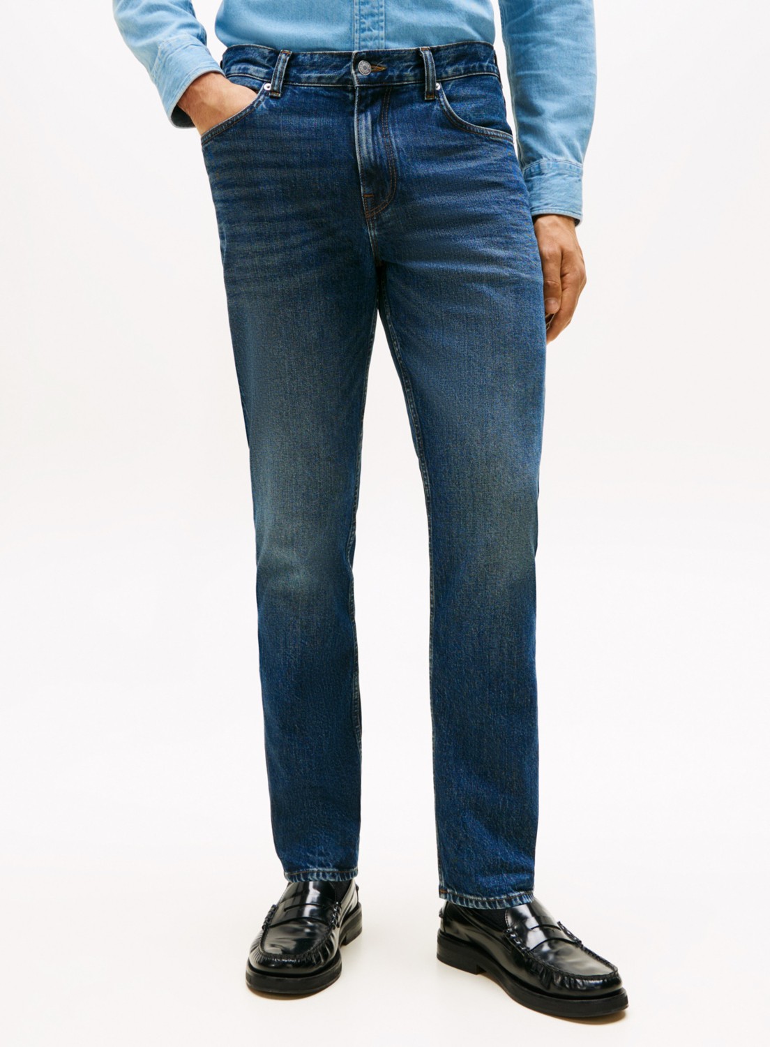 Tommy Hilfiger Erkek Normal Denim Pantolon MW0MW403531A7_STRAIGHT Denton Str K görsel 2