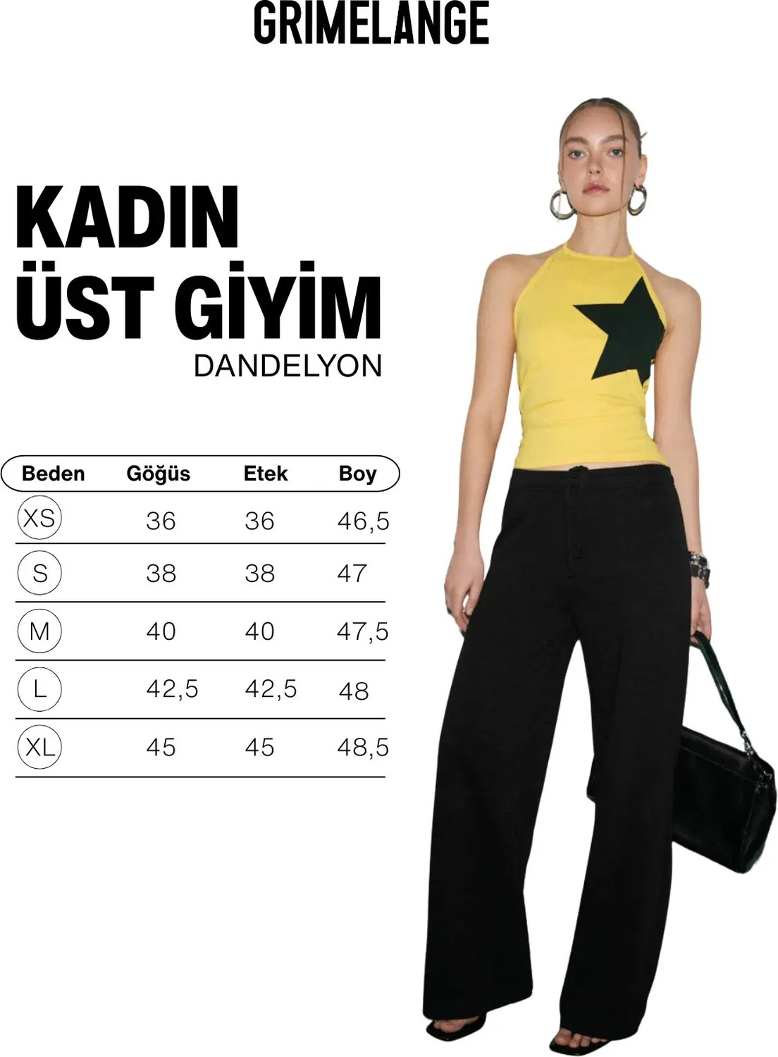 Grimelange DANDELYON Kadın Yumuşak Ve Esnek Kumaşlı Askılı Yakalı Slim Fit Sarı Bluz görsel 6