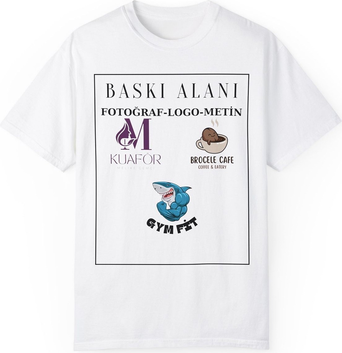 Young Fit Kişiye Özel Fotoğraf Logo Metin Göğüs Veya Sırt Baskılı Tişört