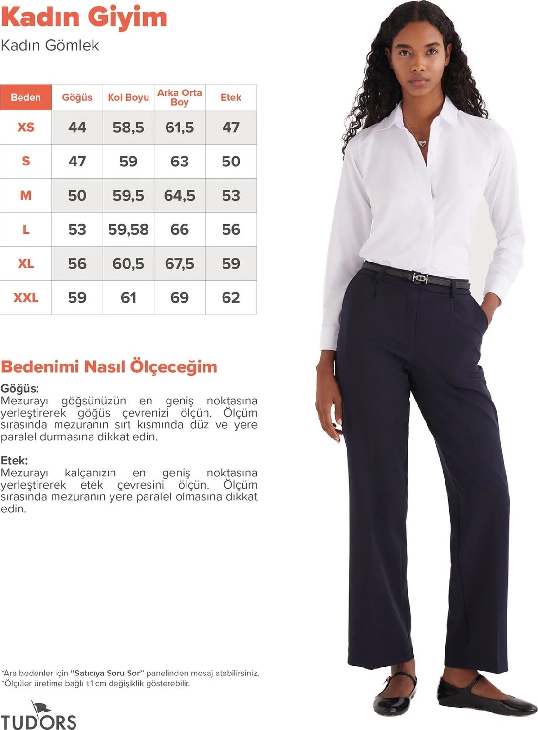 Tudors Kadın Slim Fit Dar Kesim Vücuda Oturan Uzun Kollu Gizli Düğme Detaylı Beyaz Basic Gömlek görsel 7
