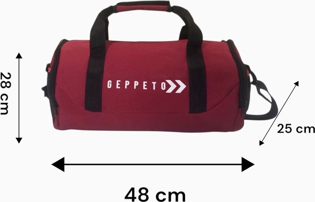 My Geppeto Bag Unisex, Askılı, Seyahat, Günlük, Fitness Silindir Spor Çantası ve Ayakkabı Filesi