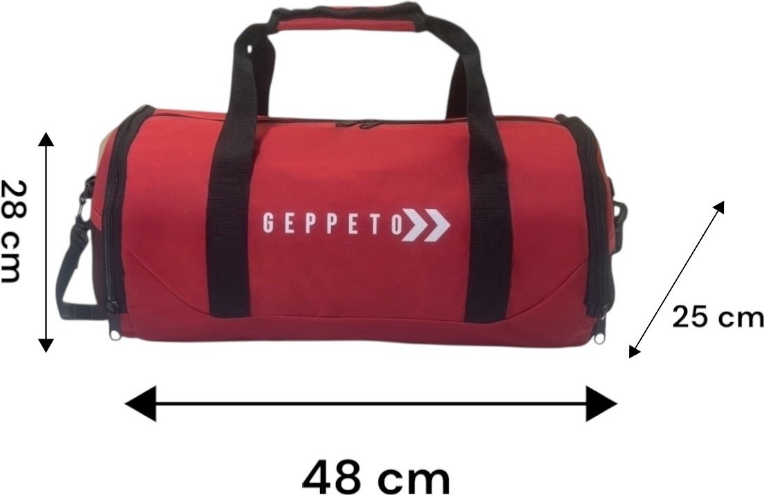My Geppeto Bag Unisex, Askılı, Seyahat, Günlük, Fitness Silindir Spor Çantası ve Ayakkabı Filesi