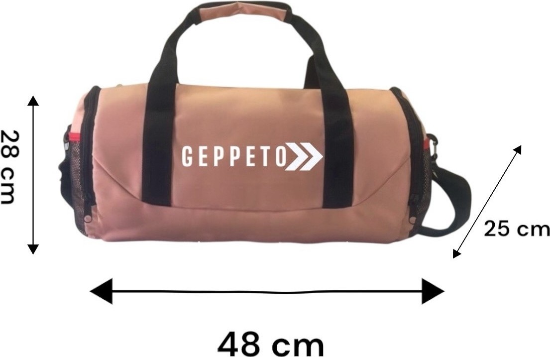 My Geppeto Bag Unisex, Askılı, Seyahat, Günlük, Fitness Silindir Spor Çantası ve Ayakkabı Filesi