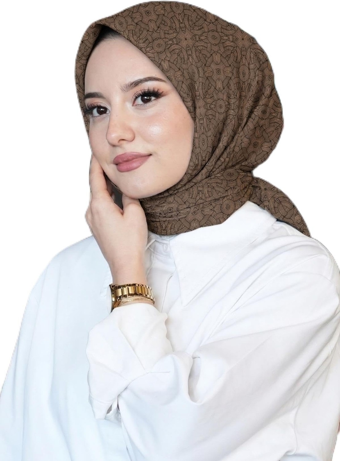 1001 Geometrik Desen Siyah Soft Pamuk Eşarp