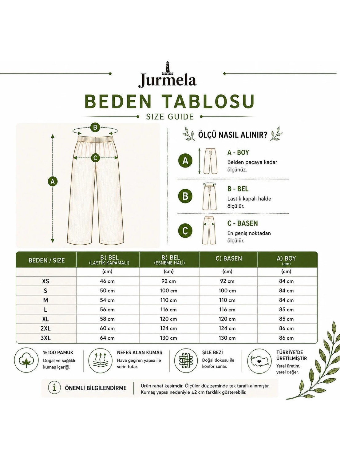 Jurmela Şile Bezi Pamuk Rahat Kesim Beli Lastikli Jüpon İçlik Kombinezon Bermuda Şort-Pantolon Krem görsel 8