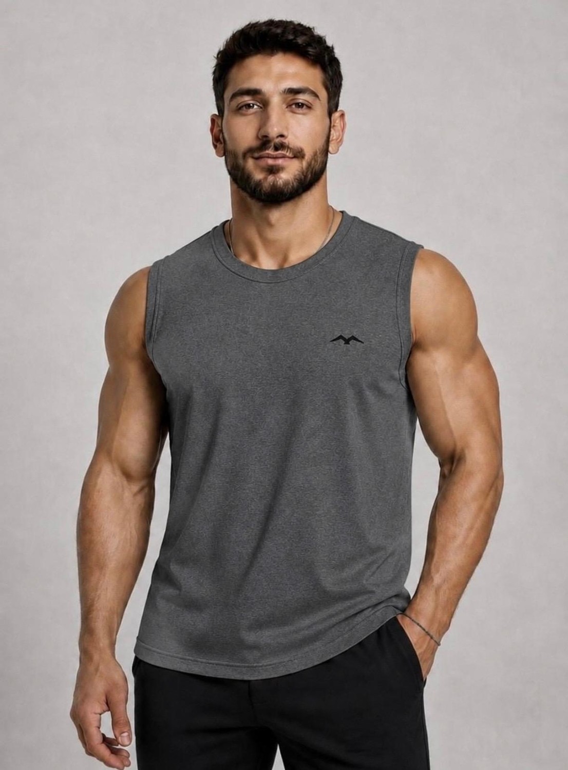 Axxel Erkek Bisiklet Yaka Kolsuz T-SHIRT-D690