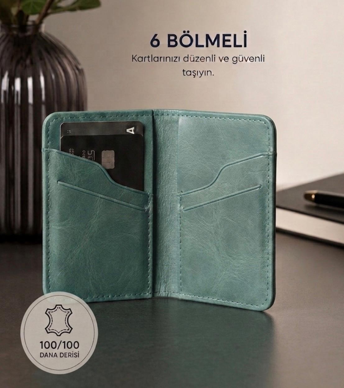ZYC Hakiki Dana Derisi %100 Hakiki Deri El Yapımı Kartlık - Cüzdan