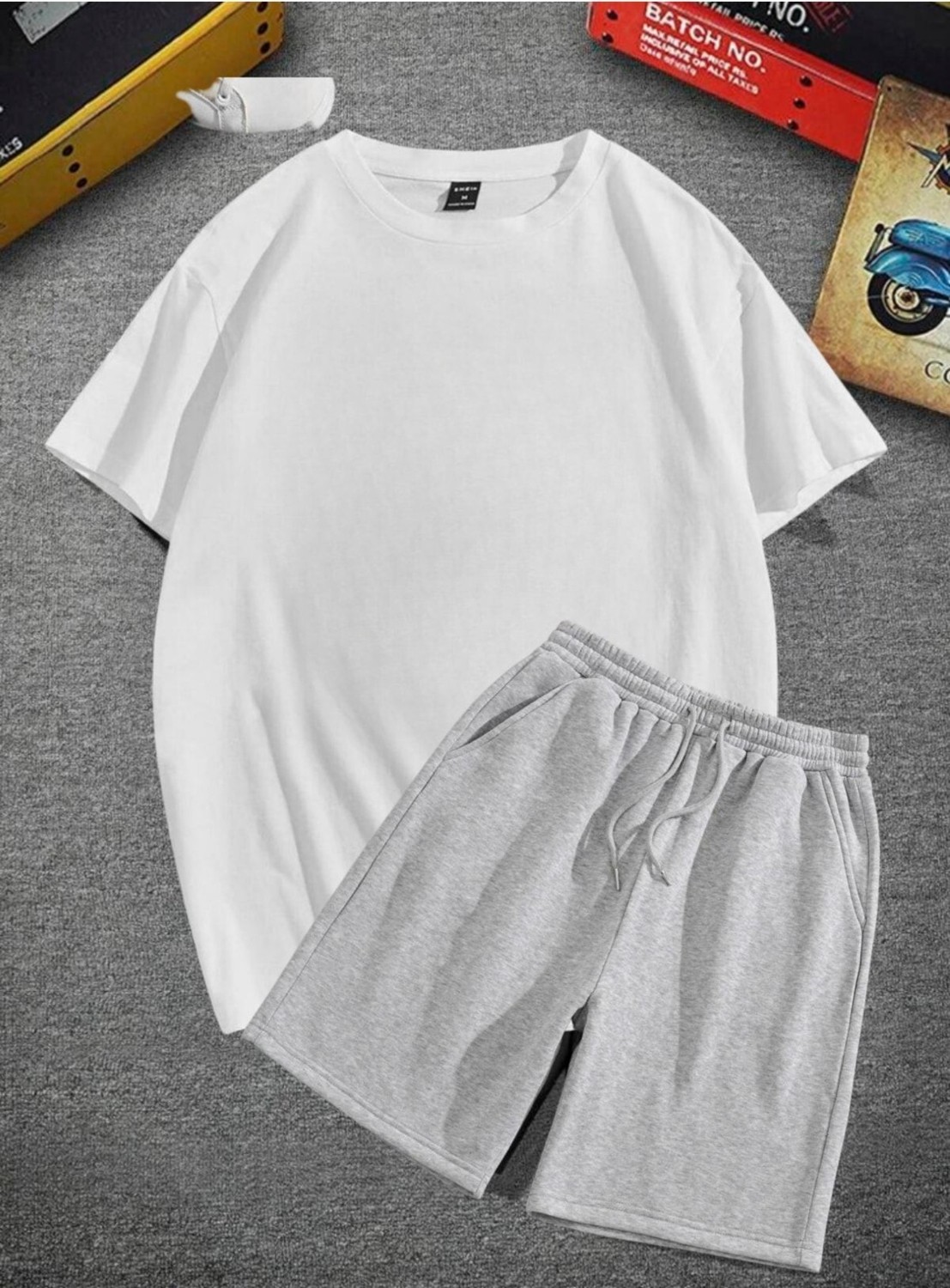 Yoho Sport Beyaz T-Shirt & Gri Şort Takım