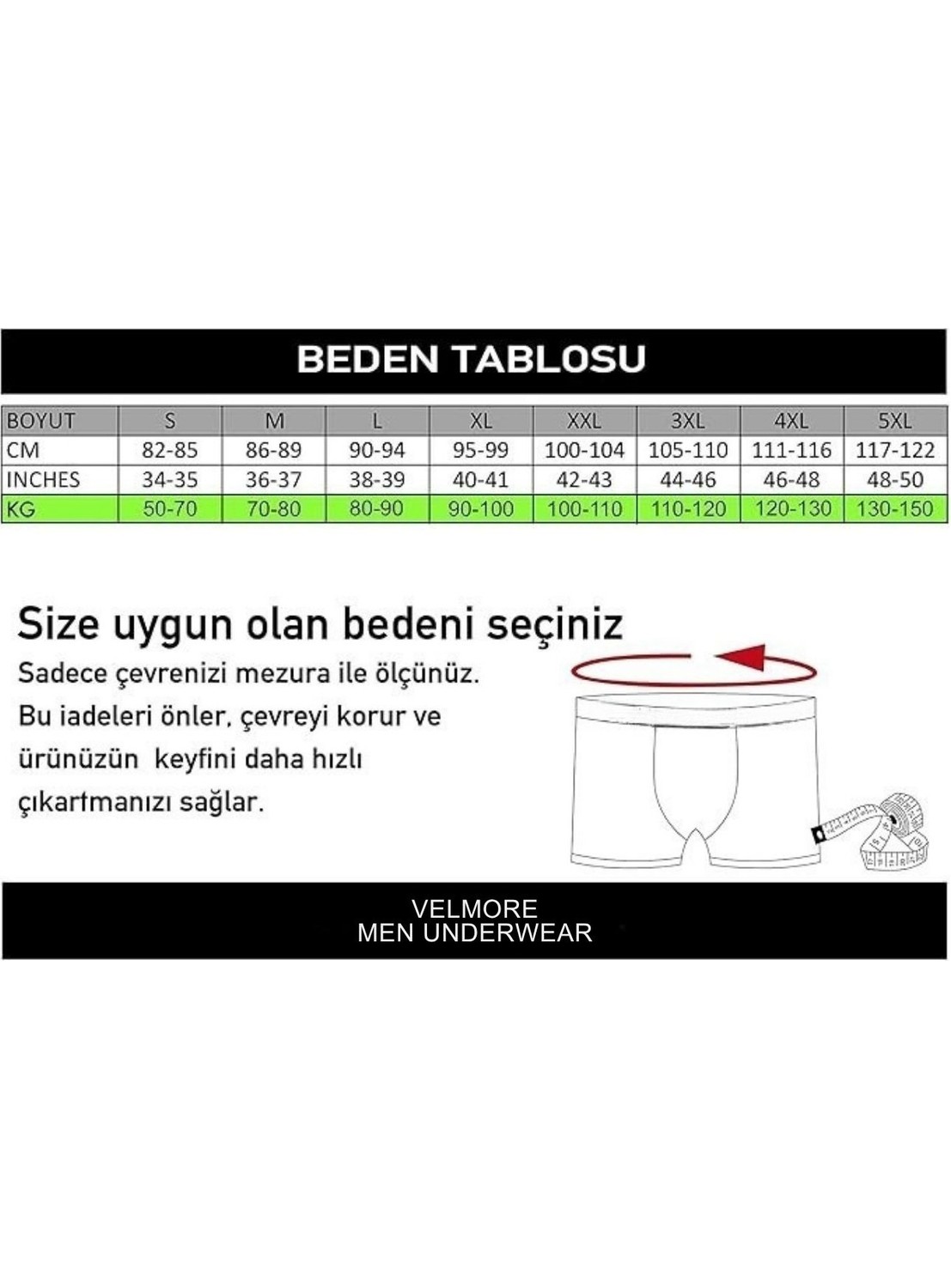 Velmore Erkek Boxer 6’lı Premium Kutu Pamuklu Likralı (Beden S - 5xl) görsel 7