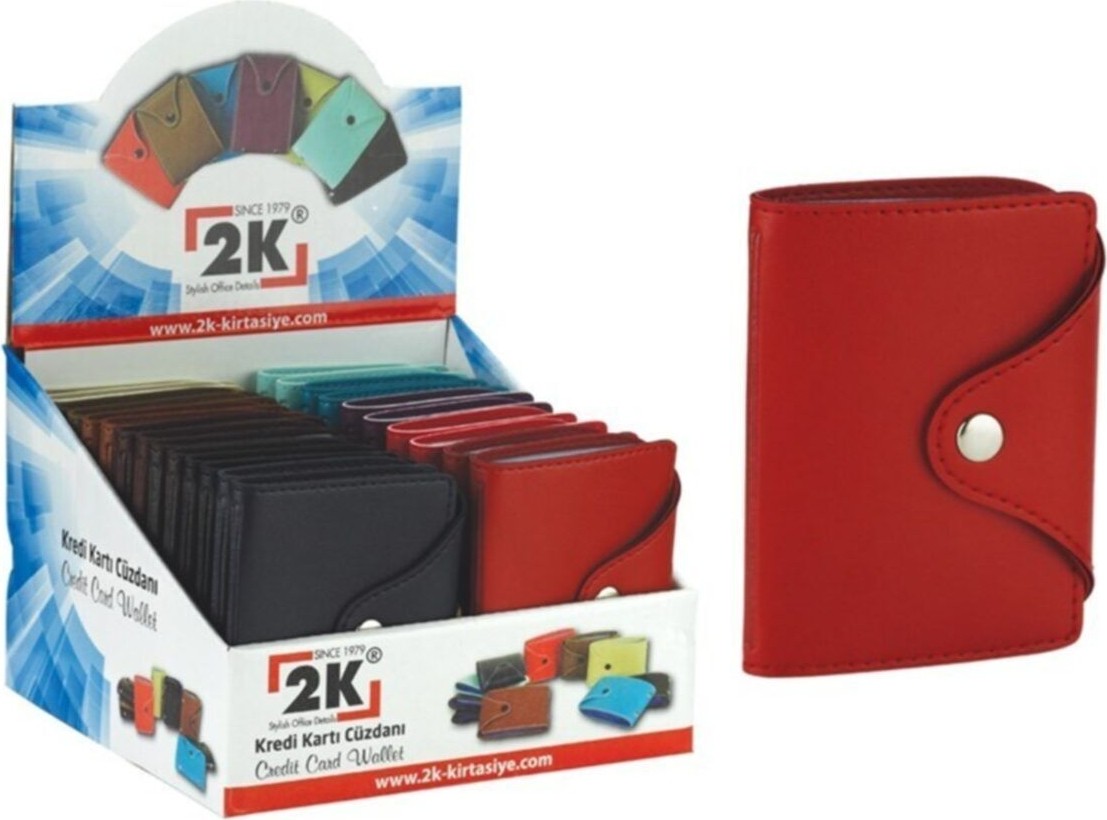 2K Kredi Kartlık 20 Kart Kapasiteli Dikey 24'lü Stand 12 Renk Credit Card Holder Rainbow Vegan 7,5x9,7 cm