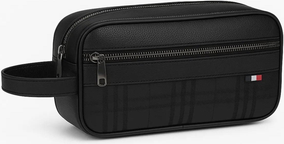 Newish Erkek Deri Portföy Clutch Traş Kozmetik Bakım ve Günlük El Çantası NEW174 - Siyah