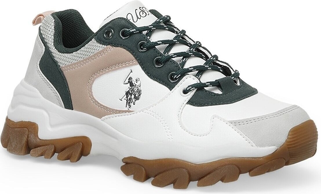 U.S. Polo Assn. U.S Polo Assn. 101172500 Tracky 2PR Beyaz-Yeşil Kadın Spor Ayakka görsel 4