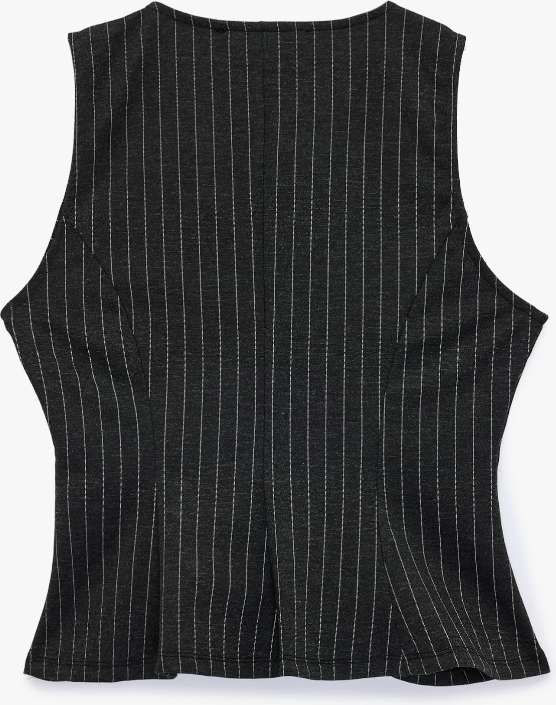 Die Grup Viskon Karışımlı Slim Fit Bisiklet Yaka Çizgili Kolsuz Korse Görünümlü Bluz görsel 2