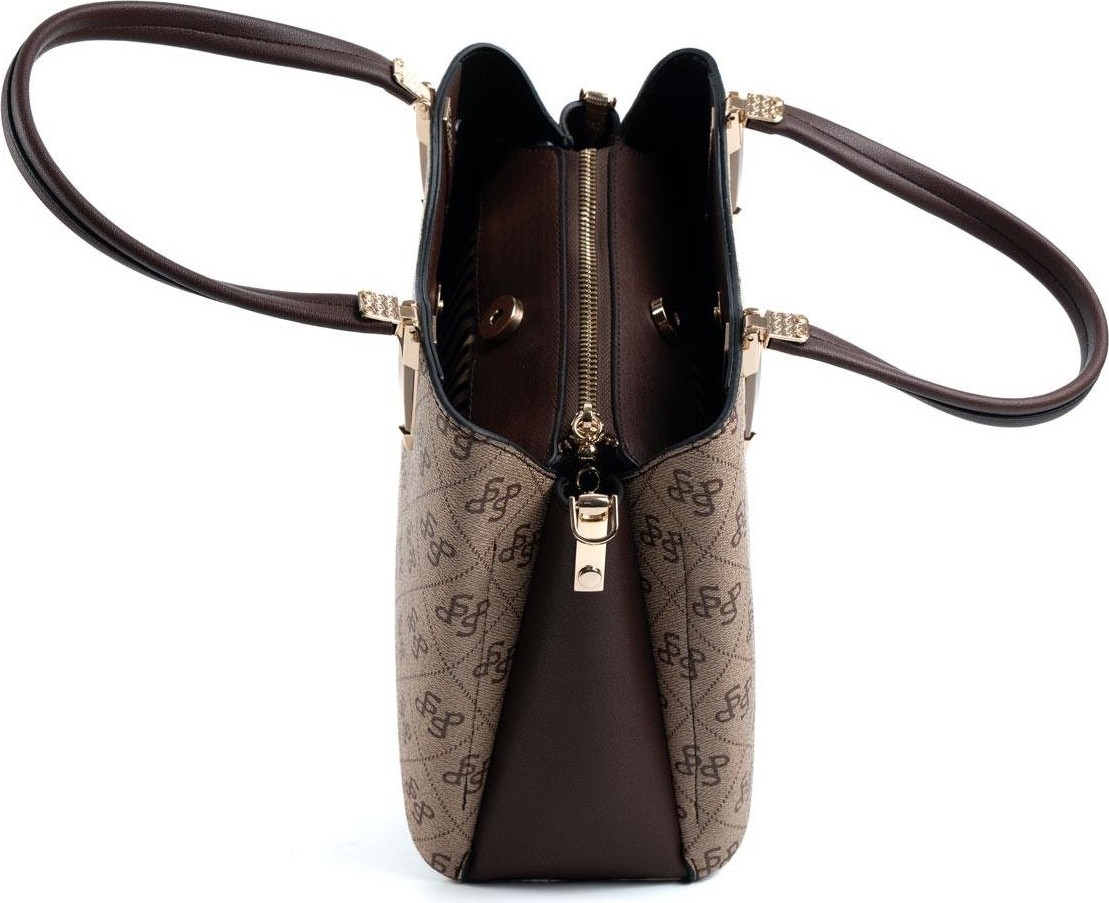 Silver & Polo Silver Polo Koyubej - Kahve Monogram Kadın El Çantası SP1205 görsel 3