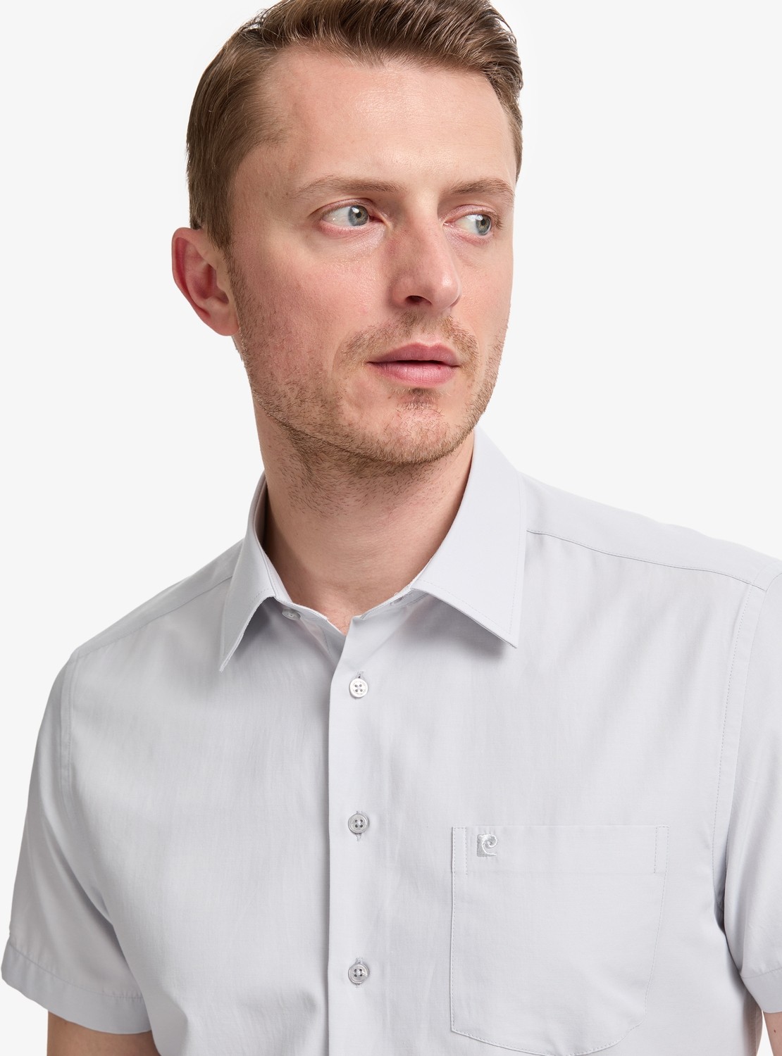 Pierre Cardin Erkek Açık Gri Regular Fit Kısa Kollu Gömlek 50325339-VR001 görsel 8