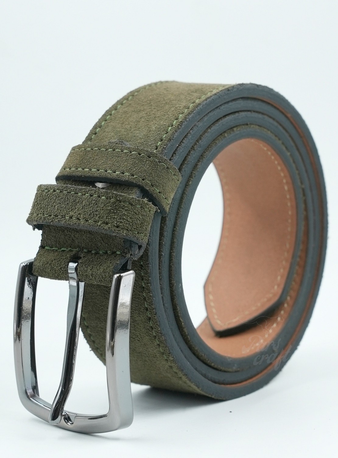 Parscraft Süet Deri Erkek Kemer Lacivert 4 cm