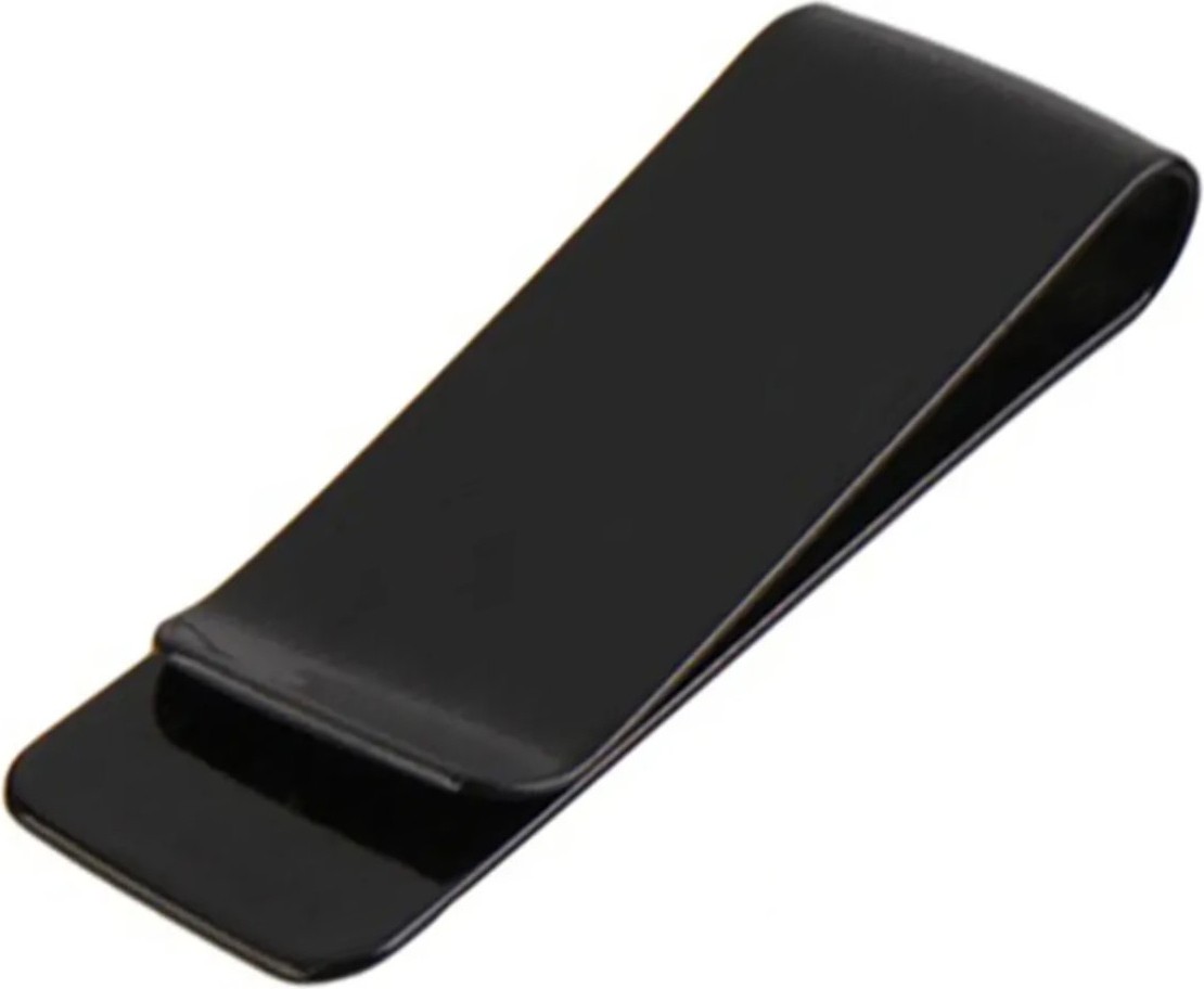 SPELT Metal Kağıt Para Tokası Kart Tutucu Klips Cüzdan Ataş Siyah 5,2cm x 2cm