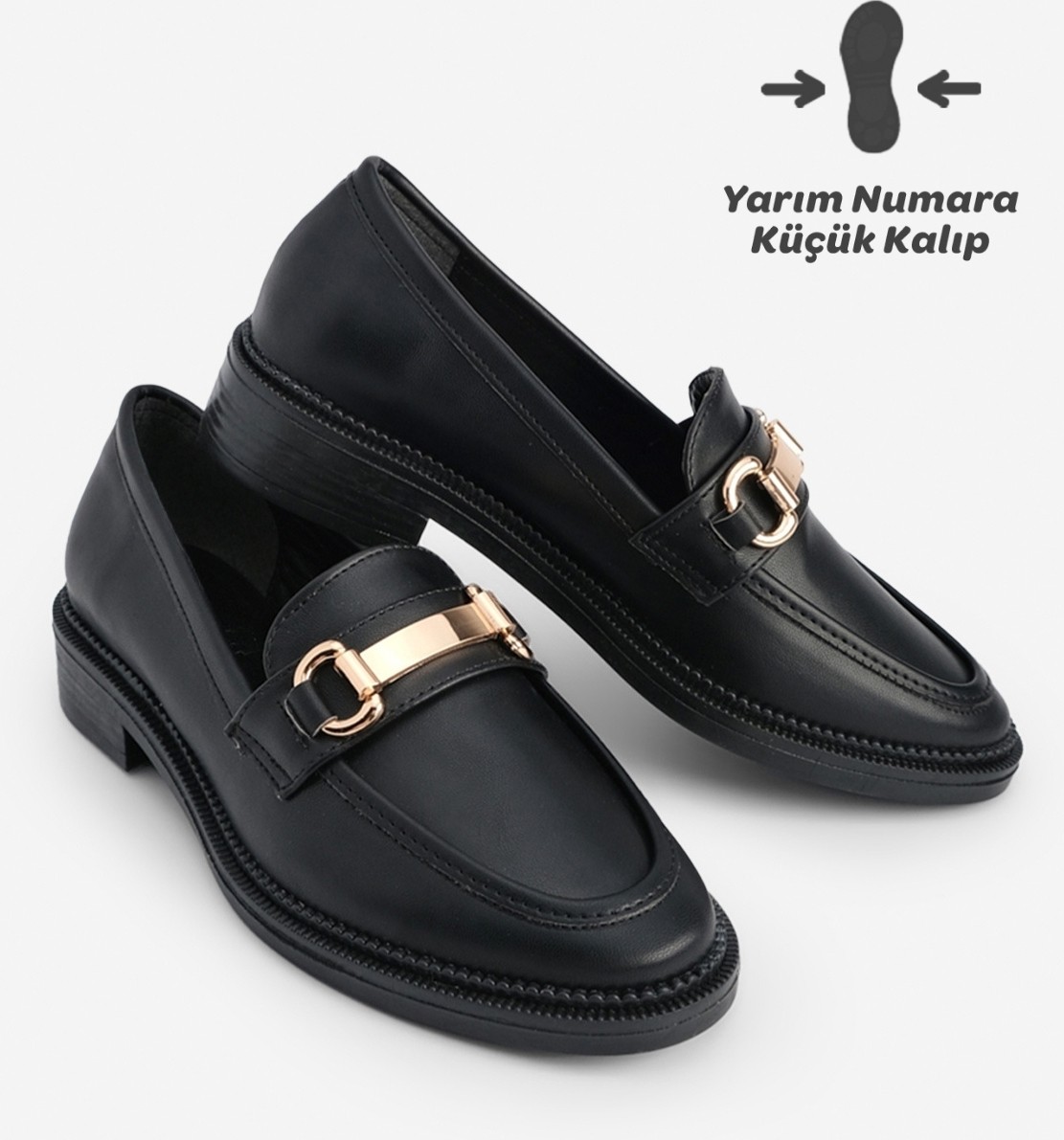 Marjin Kadın Loafer Makosen Casual Tokalı Günlük Ayakkabı Tonyas Siyah