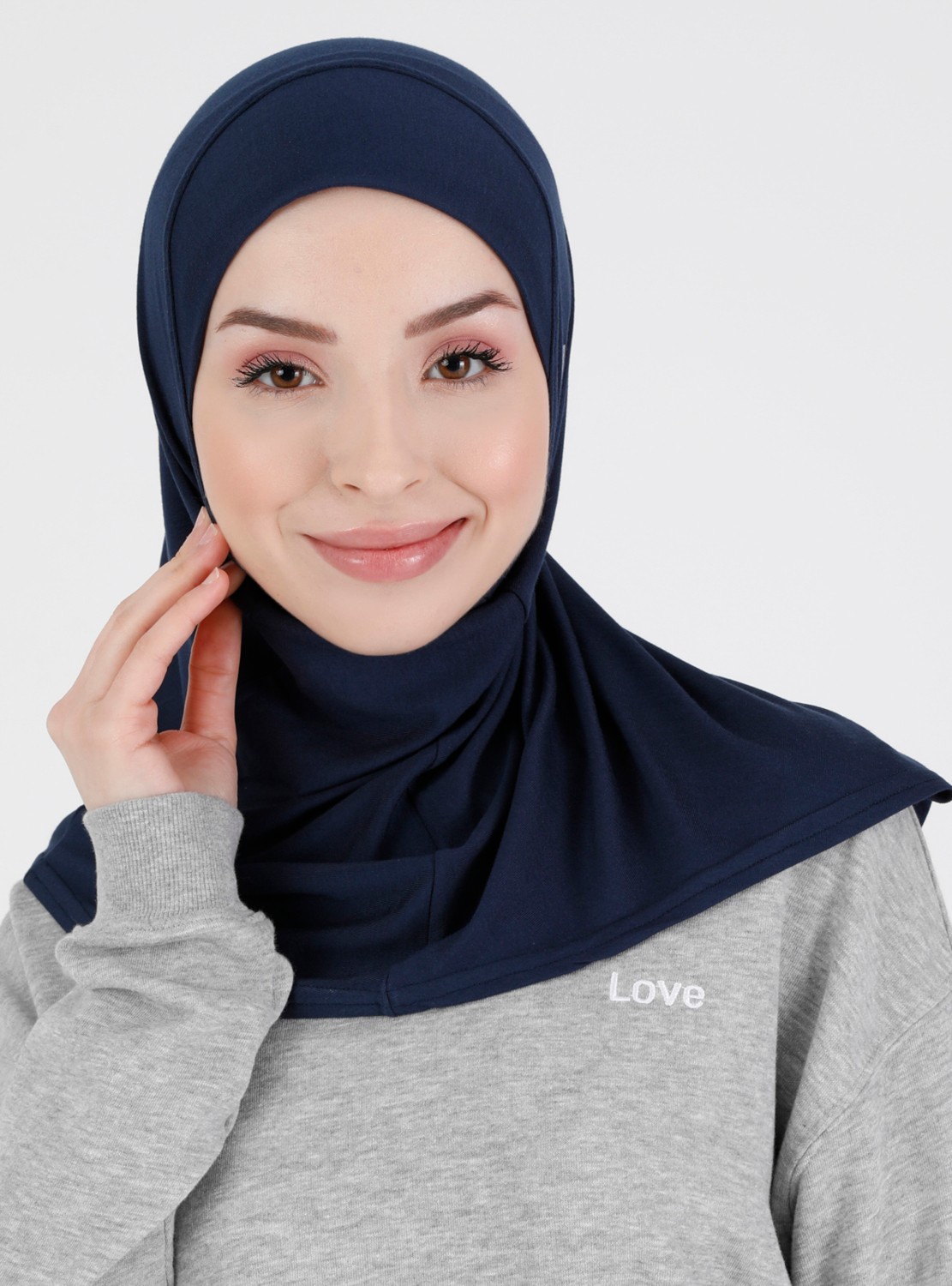 Ecardin Bone Ecardin Düz Logo Hijab Hf - Premium Spor Günlük Başörtüsü Hazır Konforlu Tesettür Hijab Bone