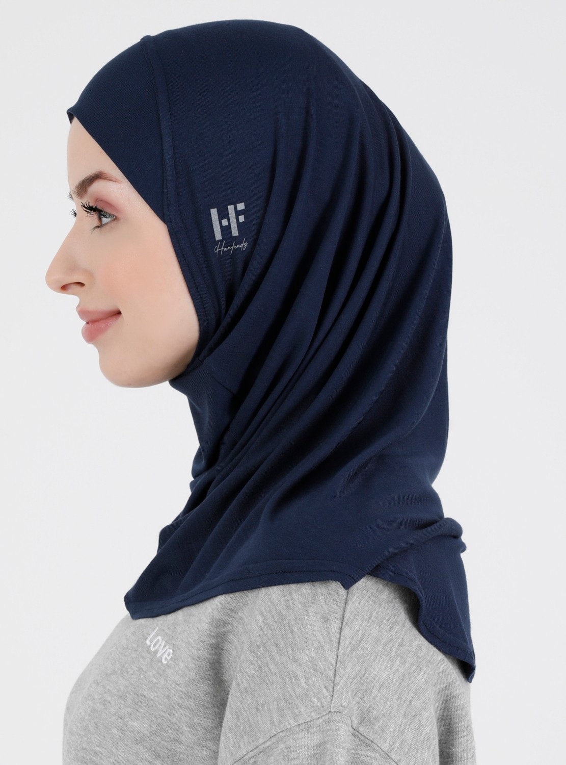 Ecardin Bone Ecardin Düz Logo Hijab Hf - Premium Spor Günlük Başörtüsü Hazır Konforlu Tesettür Hijab Bone görsel 2