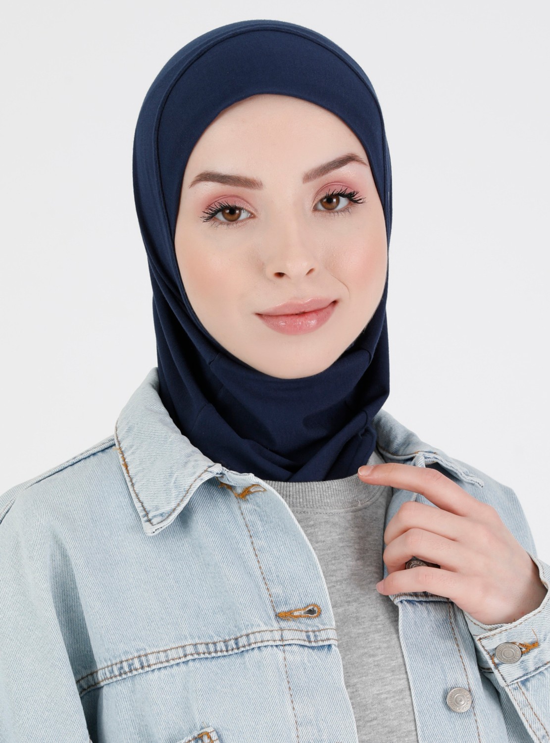 Ecardin Bone Ecardin Düz Logo Hijab Hf - Premium Spor Günlük Başörtüsü Hazır Konforlu Tesettür Hijab Bone görsel 4