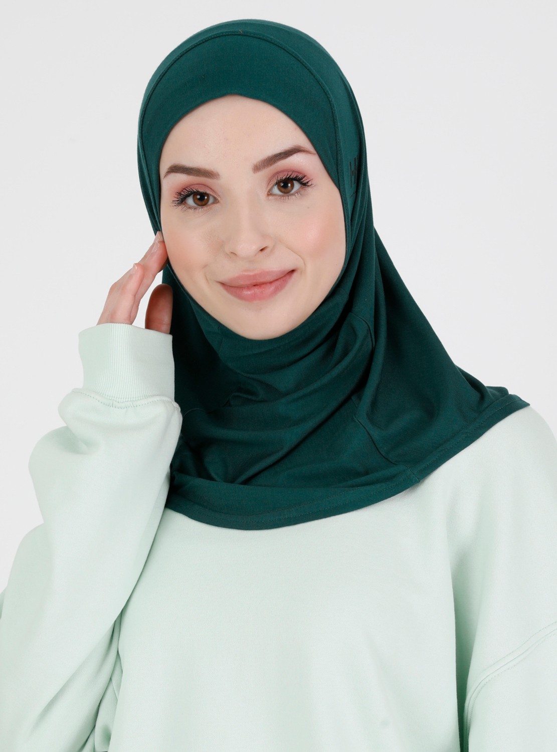 Ecardin Bone Ecardin Düz Logo Hijab Hf - Premium Spor Günlük Başörtüsü Hazır Konforlu Tesettür Hijab Bone görsel 5