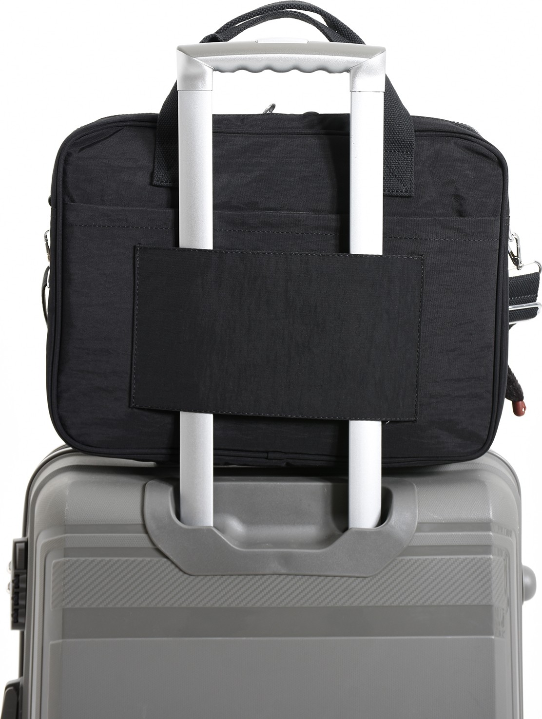Sanmorris 3027 Unisex Krinkıl Siyah Renkli Suya Dayanıklı Laptop Bölmeli Evrak ve Laptop Çantası görsel 2
