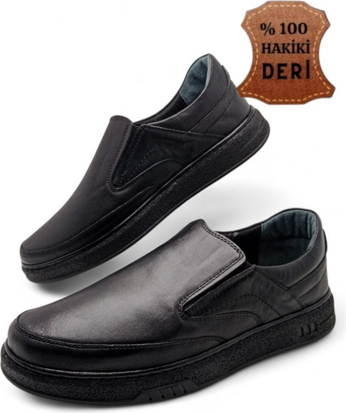 Magic Shoes Hakiki Deri Ultra Ortopedik Dikişli Büyük Numara Günlük Erkek Ayakkabısı görsel 3