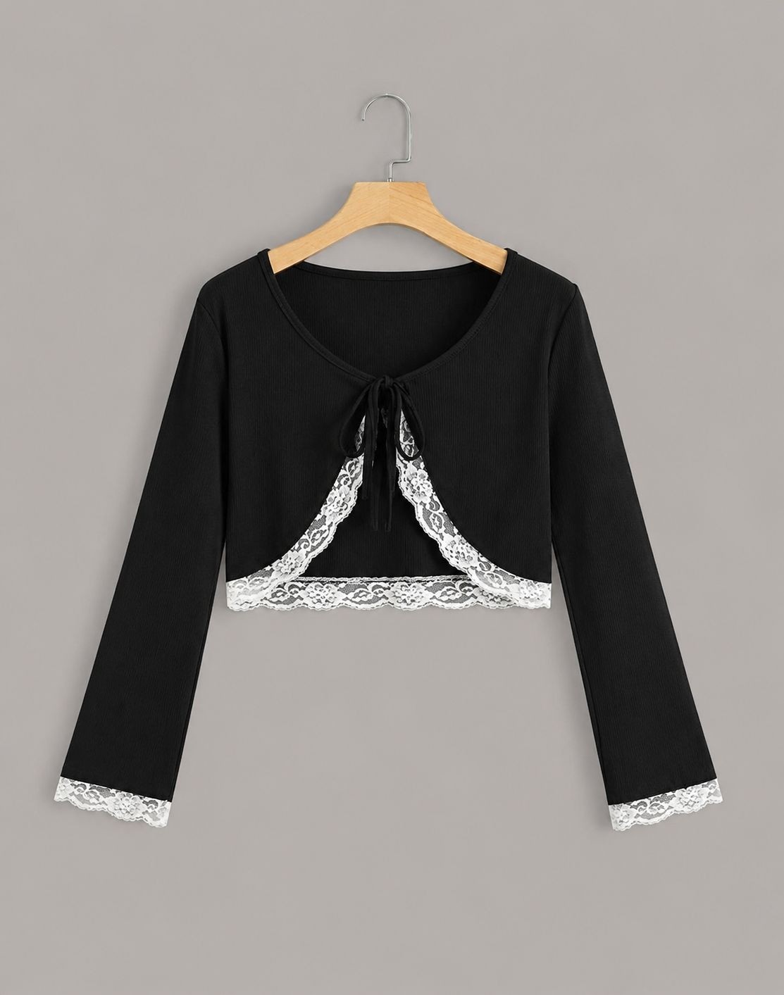 Moonstyle Collection Coquette Lolita Siyah Dantel Detaylı Tam Boy Bolero