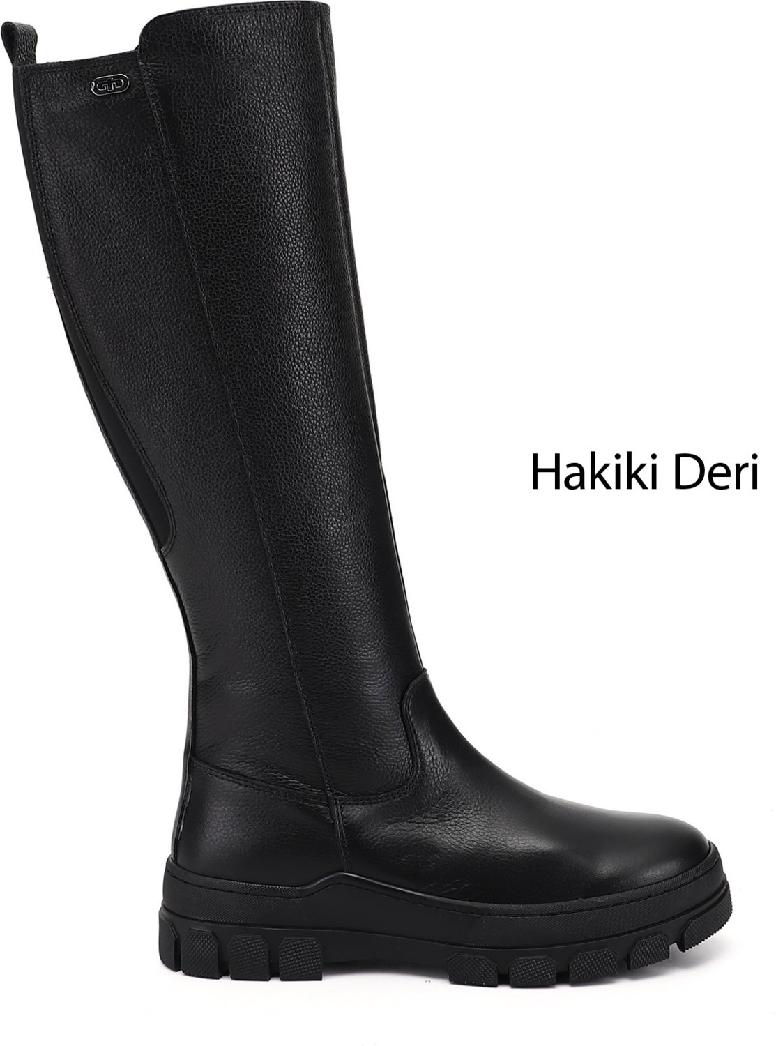 Gönderi(r) Kadın Siyah Floter Fermuarlı Kauçuk Taban Hakiki Deri Çizme