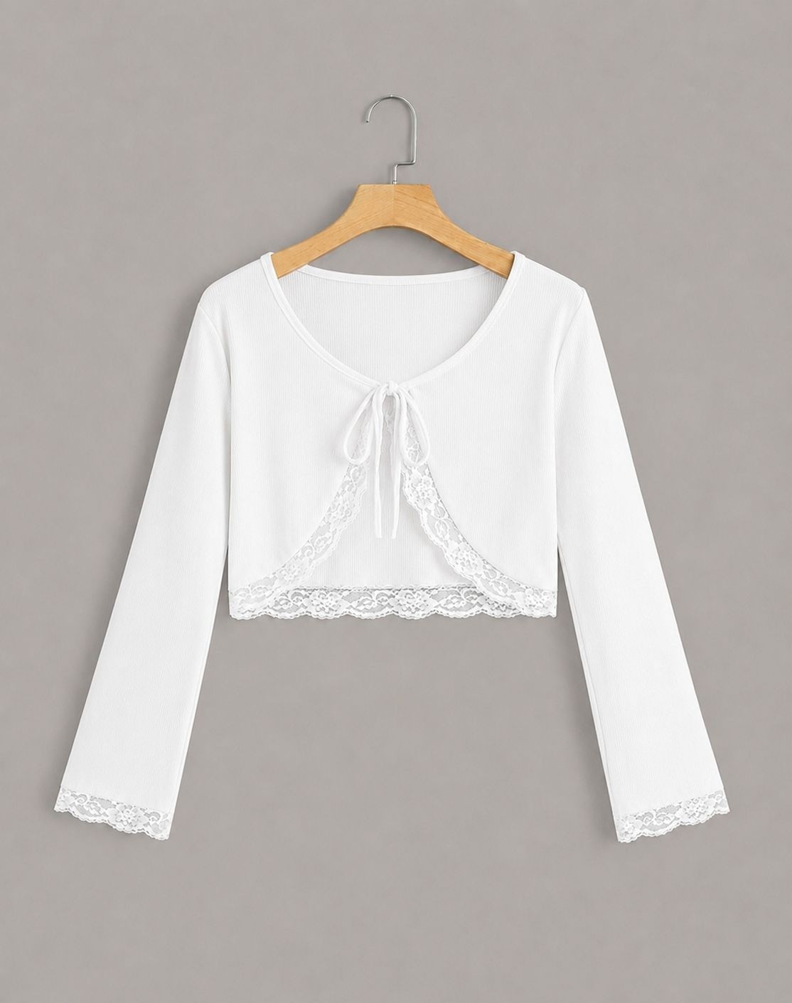 Moonstyle Collection Coquette Lolita Beyaz Dantel Detaylı Tam Boy Bolero