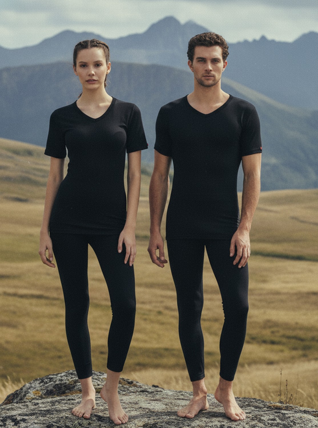 Blackspade Unisex Termal Tişört, V Yaka, Isı Tutucu Kışlık Iç Giyim 1263