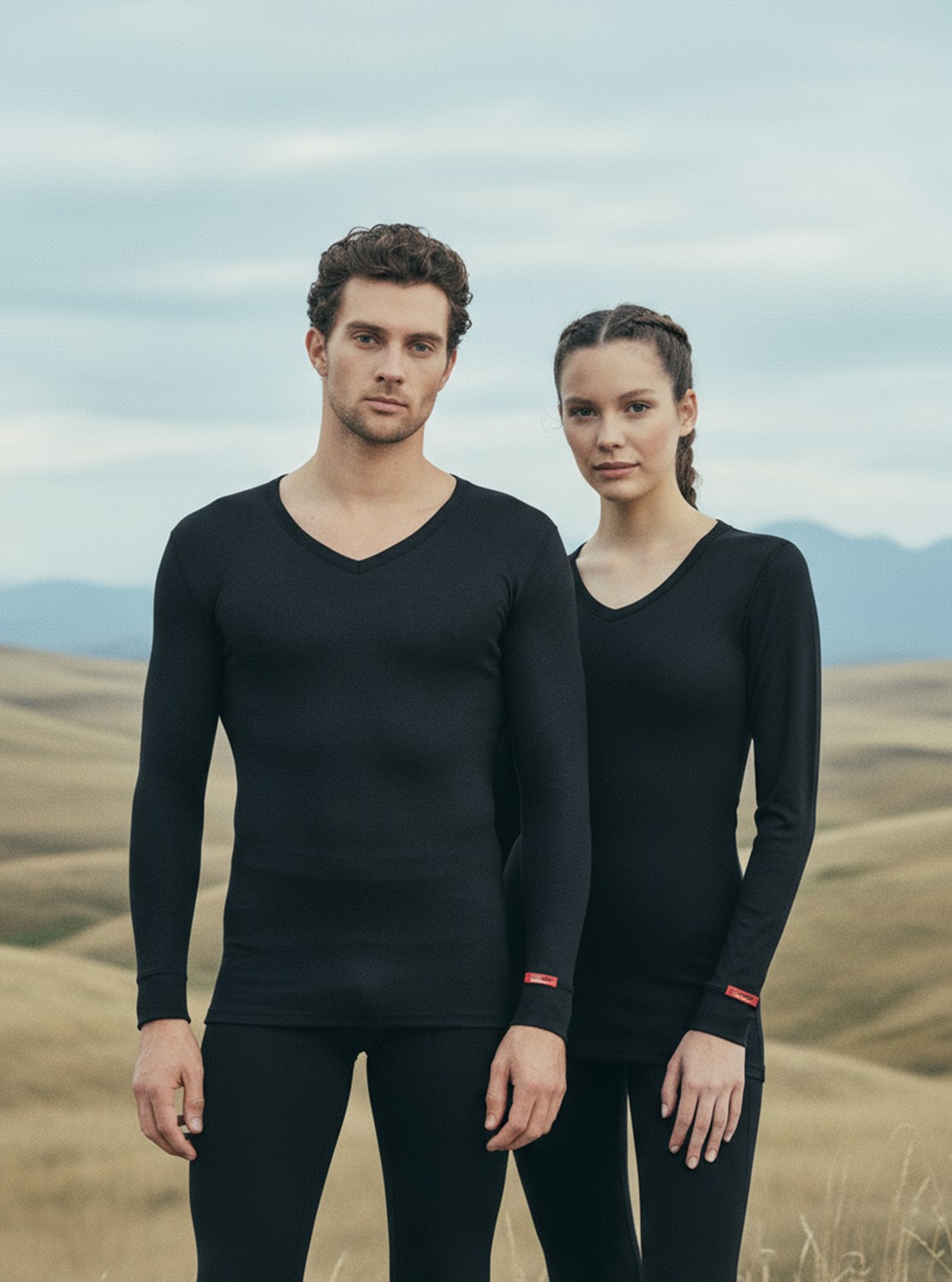 Blackspade Unisex Termal Içlik V Yaka Uzun Kollu Beyaz - Isı Tutucu Kışlık Iç Giyim 1257