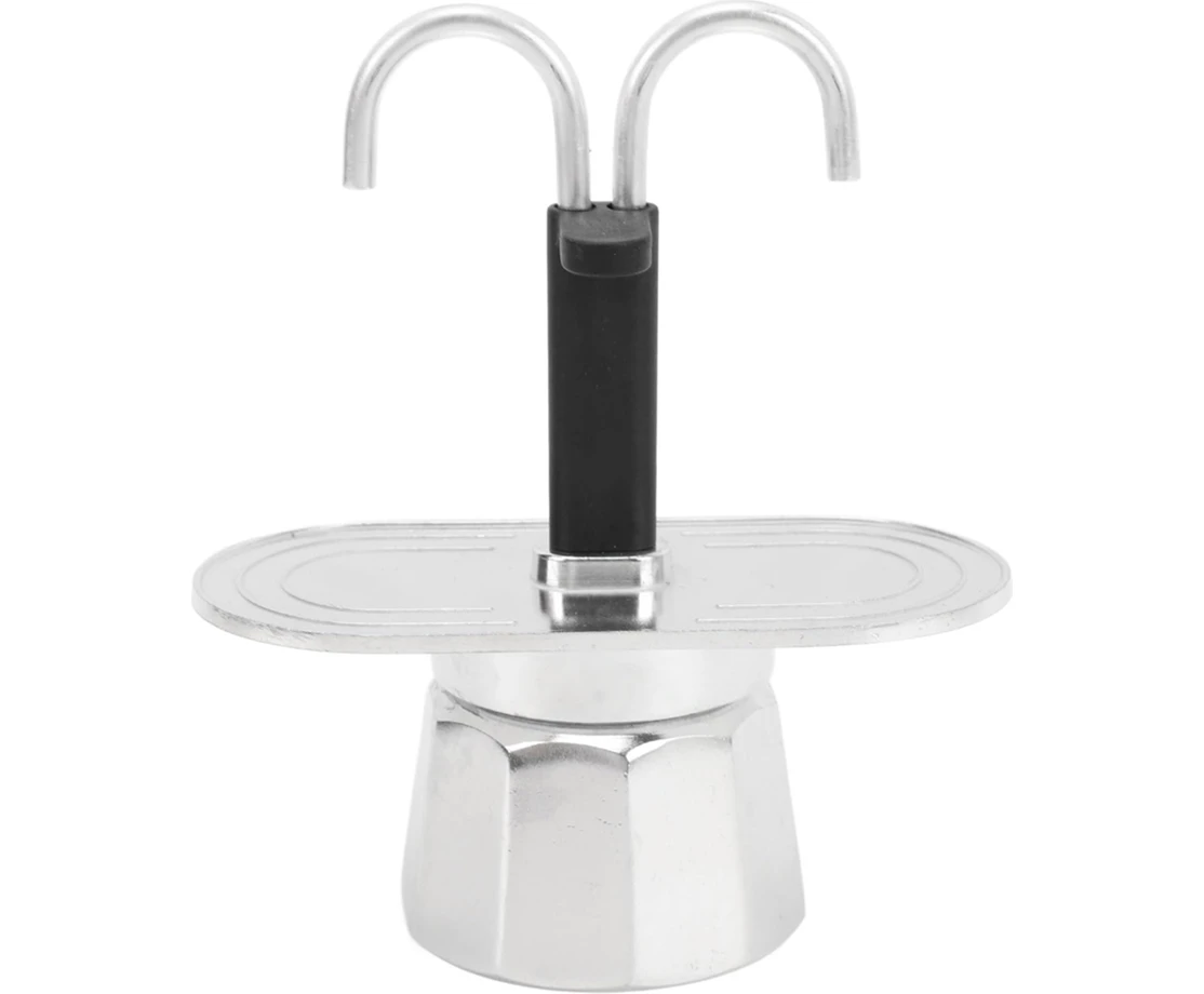 Resim Fincanlık Kahve Makinesi, 100 ml Mini Kahve Potu, Çift Başlıklı Alüminyum Ocak Üstü Espresso Makinesi, Ev, Kafe, Ofis Kullanımı Için (Yurt Dışından) 