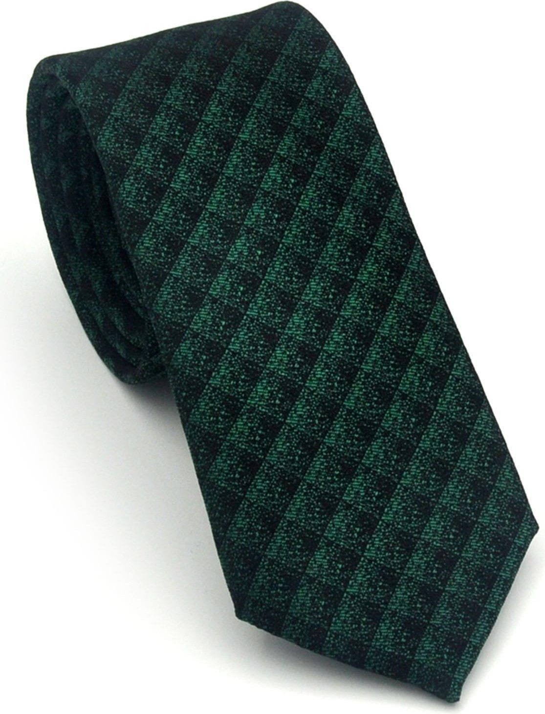 Gaffy Siyah Küp Desenli Yeşil Dokuma Kumaş Mendilli Slim Fit Kravat // SDK-2605-8 görsel 6