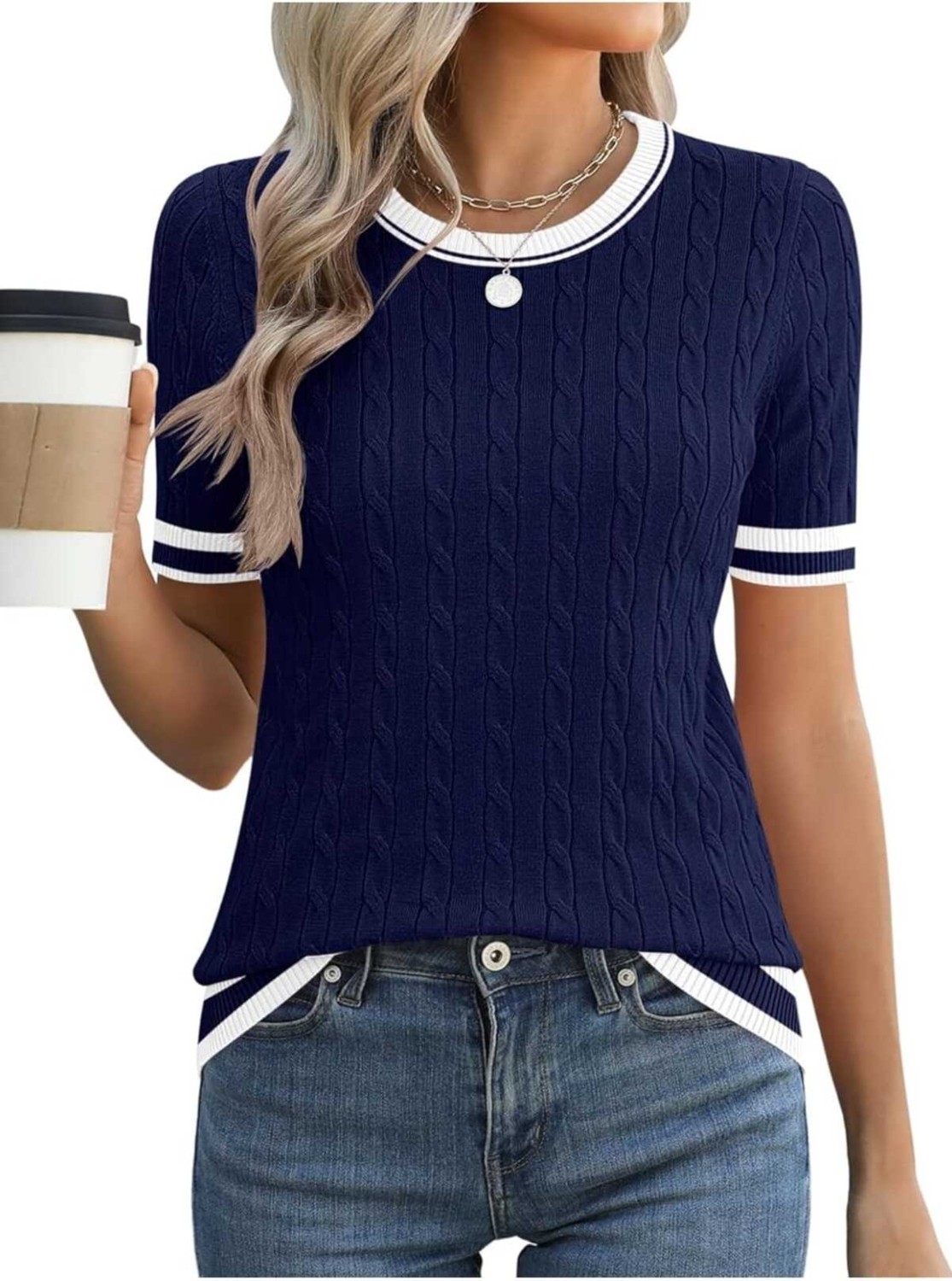 Youknitwear You Kathy %100 Pamuk Kadın Triko Kazak görsel 5