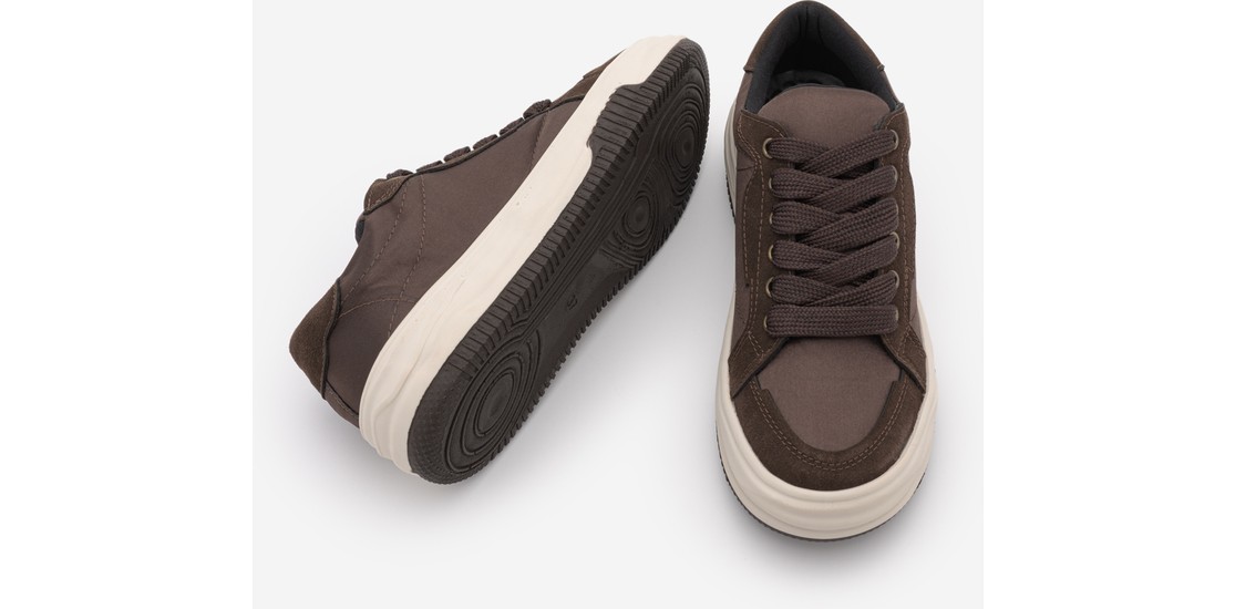 Marjin Kadın Sneaker Kalın Taban Bağcıklı Spor Ayakkabı Sifaz Siyah görsel 7