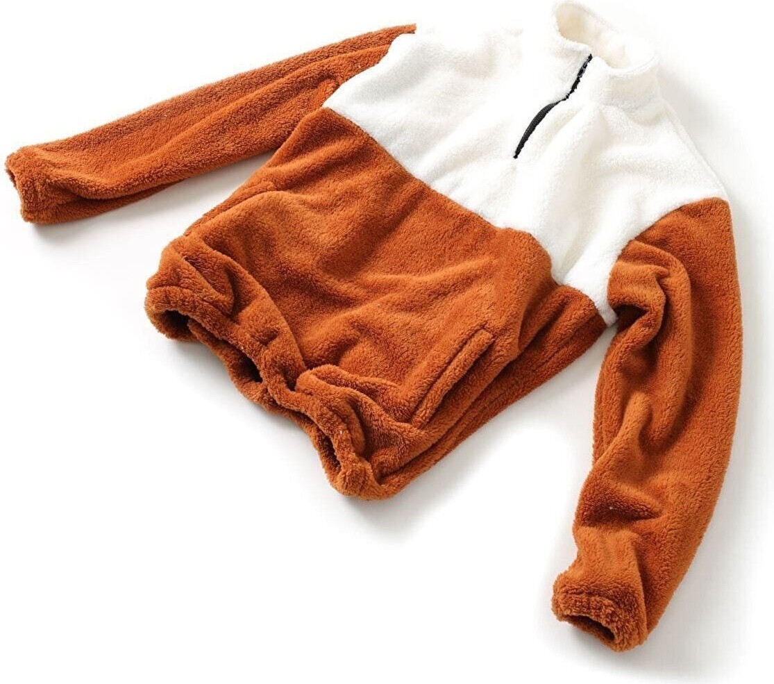 Fifty Color Erkek Oversize Yarım Fermuarlı Pelüş Sweat görsel 2