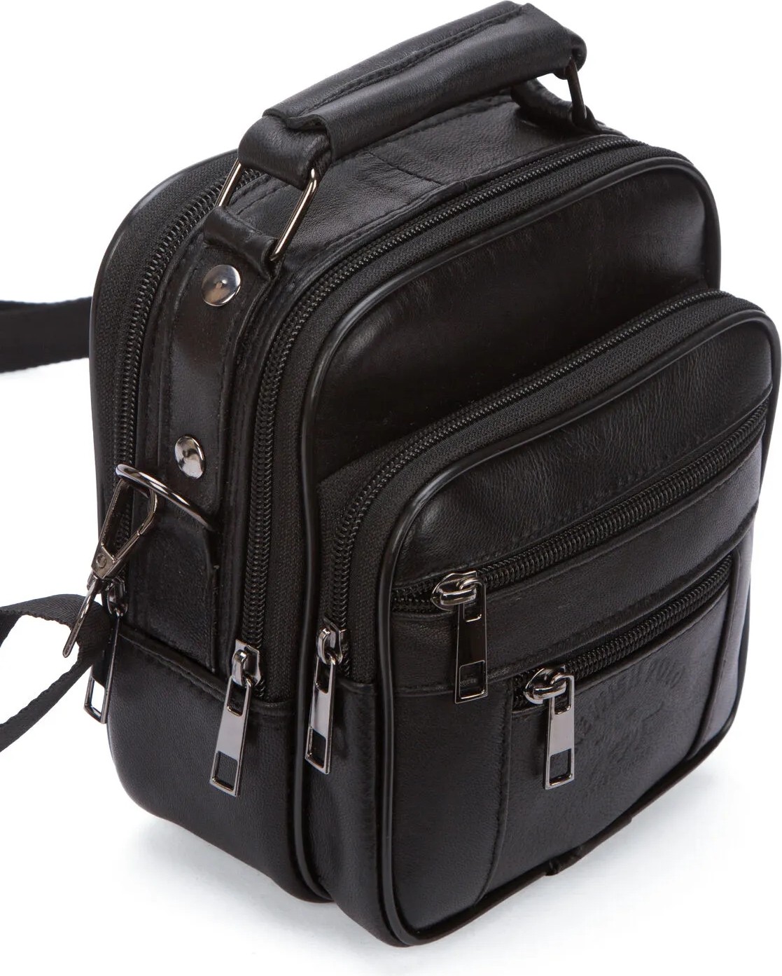Sannora Bags Siyah %100 Hakiki Deri Erkek Omuz ve El Çantası Çaprazaskılı