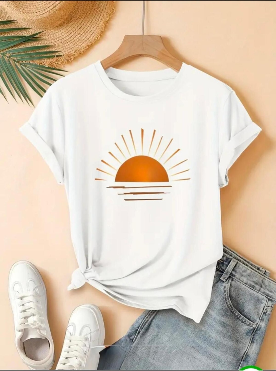 Medinenur Güneş Baskılı Basic T-Shirt