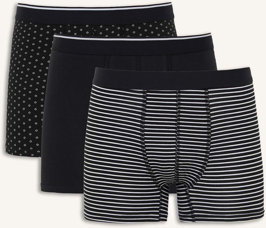 DeFacto Regular Fit Pamuklu Çizgili 3'lü Boxer H9428AX26AU