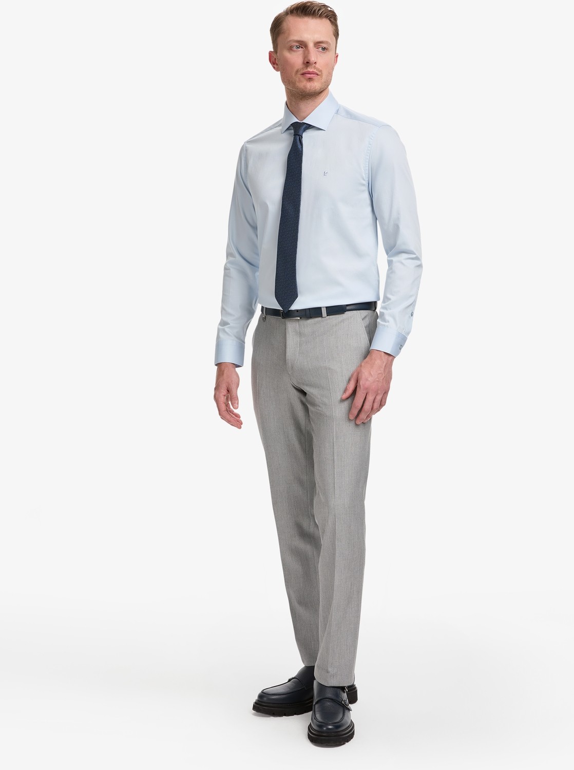 Pierre Cardin Erkek Açık Mavi Italyan Yaka Slim Fit Basic Gömlek 50325328-VR003 görsel 4