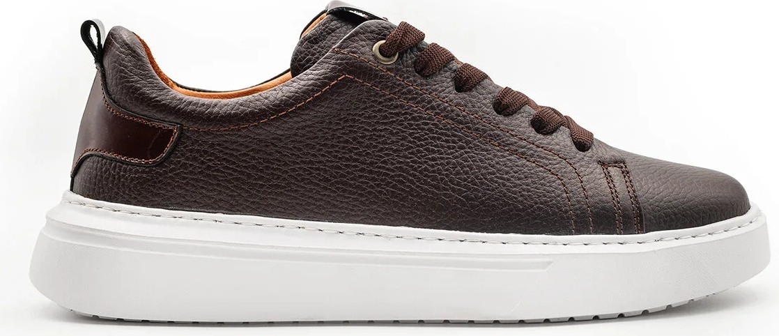Siyah 100%Hakiki Deri Erkek Spor Sneaker Ortopedik Tabanlı VT27